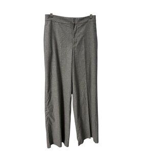 Zara Woman Gray Wide-Leg Trousers Cropped Formal Workwear Pants, 5